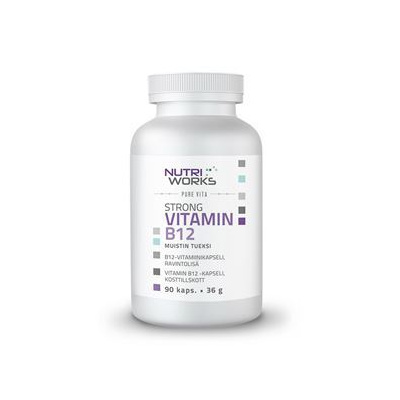 NutriWorks Strong Vitamin B12 90 kapslí (Silný vitamín B12)