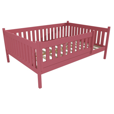 Vomaks unit, s.r.o. Dětská postel M 012 XL NEW* se zábranou Rozměr: 140 x 200 cm, Barva-3: barva růžová