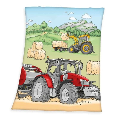HERDING Fleece deka Traktor Polyester, 130/160 cm SDS_HE-7551201