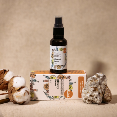 Sprchový masážní olej proti celulitídě – Hloubkový Detox 50ml, Kvitok