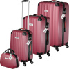 tectake 404987 cestovní kufry cleo s váhou na zavazadla – sada 4 ks - vínová