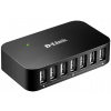 D-Link DUB-H7/E - aktivní hub, 7 portů USB 2.0 - černý