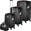tectake 404989 cestovní kufry cleo s váhou na zavazadla – sada 4 ks - černá