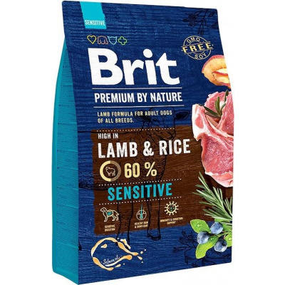 BRIT Premium by Nature Sensitive Lamb with rice - suché krmivo pro psy - 3 kg