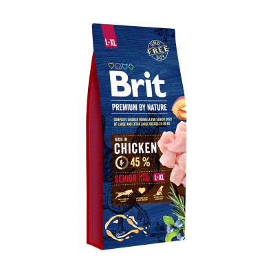 BRIT Premium By Nature Senior L+XL 15kg + BRIT Jerky Snack Chicken with Insect 80g SLEVA 2%