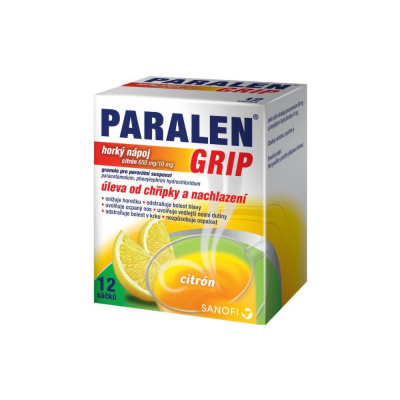 Paralen Grip Horký nápoj pomeranč a zázvor 500 mg/ mg por.gra.sol.scc.12