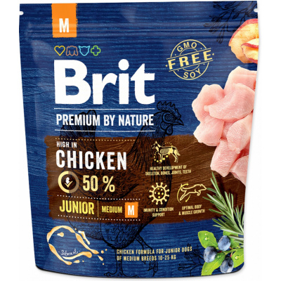 Brit Premium by Nature Dog Junior M 1 kg (ex.sklad expedujeme do 48 hodin)