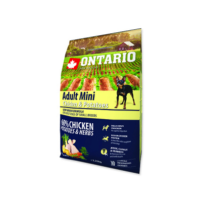 ONTARIO Dog Adult Mini Chicken & Potatoes & Herbs 2,25kg