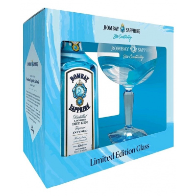 Bombay Sapphire Gin 40% 0,7 l (dárkové balení 1 sklenice)