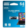 Goodram USB flash disk, 2.0, 64GB, UCU2, černý, UCU2-0640K0R11, podpora OS Win 7