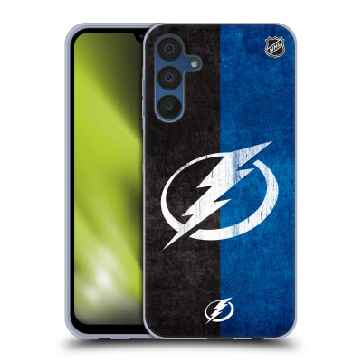 Silikonové lesklé pouzdro na mobil Samsung Galaxy A15 / A15 5G - NHL - Půlené logo Tampa Bay Lightning (Silikonový kryt, obal, pouzdro na mobilní telefon Samsung Galaxy A15 / A15 5G s licencovaným mot