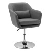 HOMCOM Barová židle 833-757V01CG, otočná, výškově nastavitelná, lněný polyester, ocel, tmavě šedá, 57 x 57 x 77,5-87 cm