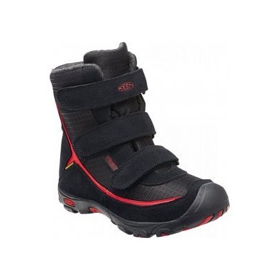 Keen Trezzo WP K black/ribbon red dětská US 8 / EU 24,0 / UK 7 / 15 cm; Černá boty