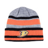 Pánská Zimní Čepice Anaheim Ducks adidas NHL Heathered Grey Beanie