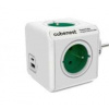 Cubenest PowerCube Original rozbočka, 4 zásuvky + USB A+C PD 20 W, zelená 6974699971016