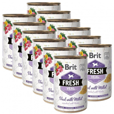 Konzerva Brit Fresh Veal with Millet 12 x 400 g