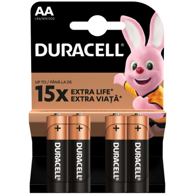 Duracell Basic AA 4ks 10PP100001 , alkalická tužková baterie, Duracell Basic AA, Duralock