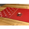 MIROS vyšívaný vánoční ubrus červený s hvězdami 40x140 cm