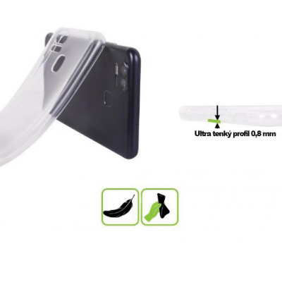 Silikonový obal na mobil ZTE Blade A602 HEAD CASE čirý (Pouzdro gelové HEAD CASE na mobil ZTE Blade A602 čistý průhledný vzor)