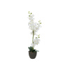 Umělá květina Orchidej v květináči - bílá, 80cm