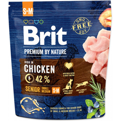 Brit Premium by Nature Dog Senior S+M 1 kg (ex.sklad expedujeme do 48 hodin)