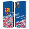 Pouzdro na mobil Apple Iphone 12 / 12 Pro - HEAD CASE - FC Barcelona - Logo název (Otevírací obal, kryt na mobil Apple Iphone 12 / 12 Pro - Fotbalový klub FC BARCELONA znak na modrém pozadí)