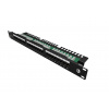 Solarix Patch panel Solarix 24 x RJ45 CAT5E UTP s vyvazovací lištou 1U