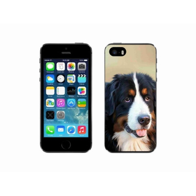 Gelový obal mmCase na mobil iPhone SE (2016) - bernský salašnický pes