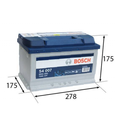 Startovací baterie BOSCH S4 12V 72Ah/680A