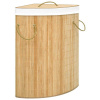 Greatstore Rohový bambusový koš na prádlo 60 l