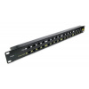 OEM Patch panel POE UTP cat.5e 16p 1U Black (provedení 19" rack) POE-PAN16