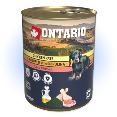 Ontario Puppy Chicken Pate flavoured with Spirulina and Salmon oil 800g