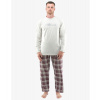 GINA pánské pyžamo dlouhé pánské, šité, s potiskem Pyžama 2022 79133P - sv. šedá hypermangan XL, vel. XL, sv. šedá hypermangan