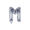 Balón foliový písmeno "M", 35 cm, stříbrný (NELZE PLNIT HELIEM) PARTYDECO