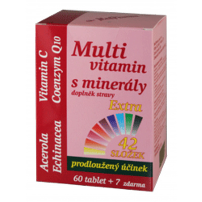 MedPharma Multivitamin s minerály + extra C,Q10, 42 složek 67 tablet