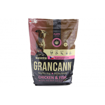 GRANCANN Granule pro štěňata GRANCANN Chicken & Fish, 3 kg