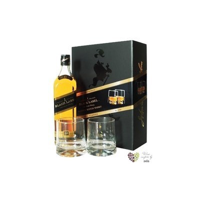 Johnnie Walker „ Black label ” 2 glass gift pack ed.2010 premium blended whisky40% vol. 0.70 l