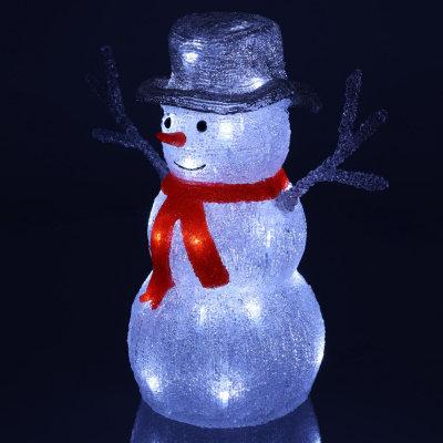 Retlux, Vánoční dekorace RXL 438 sněhulák akryl 30LED, 33cm, CW, Retlux