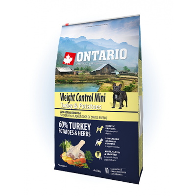 Ontario Mini Weight Control Turkey & Potatoes 6,5kg