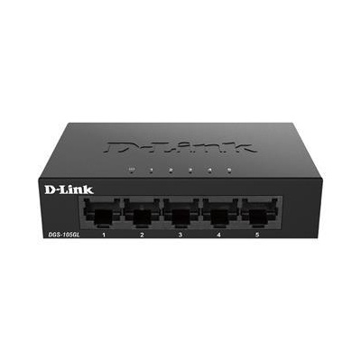 D-Link DGS-105GL/E 5-Port Gigabit Ethernet Metal Housing Unmanaged Light Switch without IGMP- 5-Port 10/100/1000 Mbps (DGS-105GL/E)