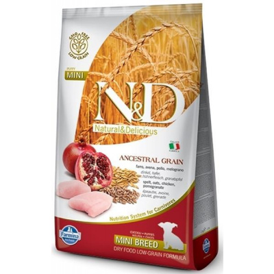 Samohýl N&D ANCESTRAL GRAIN Dog LG Chicken, Spelt, Oats & Pomegranate Puppy Mini 2,5 kg