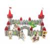 Dřevěný hrad Dragon Castle Tender Leaf Toys 59dílná sada se drakem a vojáky