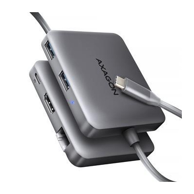 AXAGON HMC-5HL USB 5Gbps hub, 2x USB-A, HDMI 4k/60Hz, RJ-45 GLAN, PD 100W, kabel USB-C 20cm (HMC-5HL)