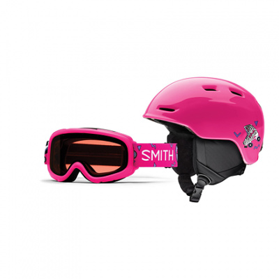 Helma + brýle Smith ZOOM JR/GAMBLER Pink Skates / RC36 Velikost: YM