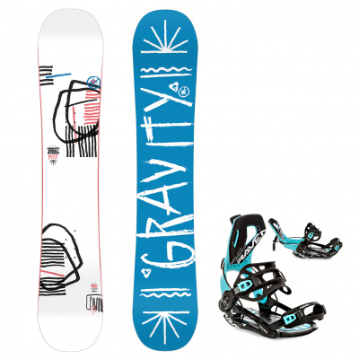 Gravity snowboards Snowboard komplet Gravity Mist 23/24 + vázání Fastec FT360 black/mint Velikost: 152 cm, Velikost vázání: S