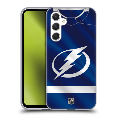 Silikonové pouzdro na mobil Samsung Galaxy A54 5G - NHL - Dres Tampa Bay Lightning (Silikonový kryt, obal, pouzdro na mobilní telefon Samsung Galaxy A54 5G s licencovaným motivem NHL - Dres Tampa Bay