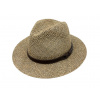 Fiebig - Headwear since 1903 Pánský slaměný klobouk z mořské trávy s koženou stuhou - Fedora Velikost: 56 cm