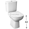 JIKA Deep WC klozet kombinační, výška 43 cm vodorovný odpad, 4,5/3 l, boční napouštění, bílý H8266160002801
