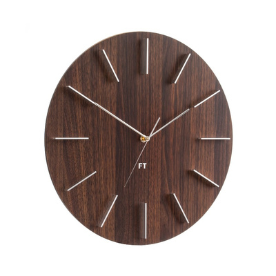 Designové nástěnné hodiny Future Time FT2010WE Round dark natural brown 40cm