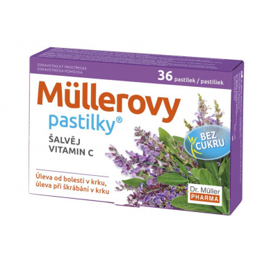 Dr. Müller Müllerovy pastilky se šalvějí a vitaminem C 36 ks